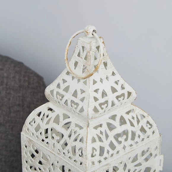 Dunelm Moroccan Lantern Cream Table Lamp 5 Dunelm Moroccan Lantern Cream Table Lamp - Image 3