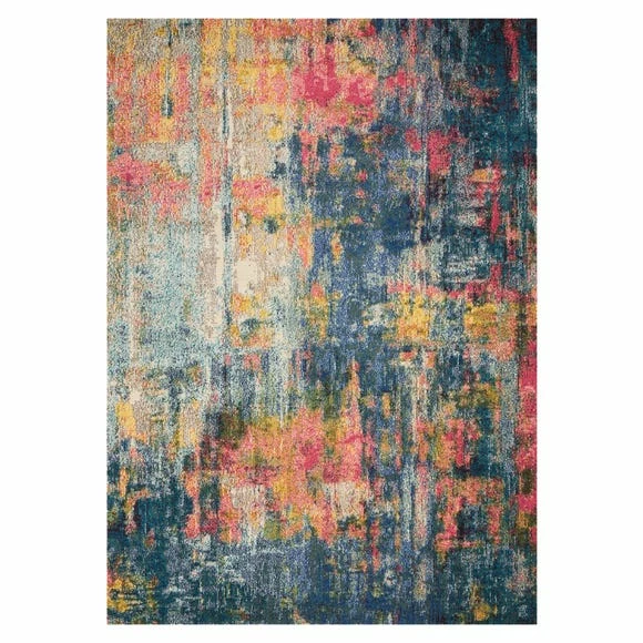 Nourison Celestial Blue And Yellow Rug 4 Nourison Celestial Blue And Yellow Rug - Image 2
