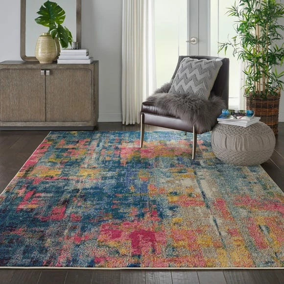 Nourison Celestial Blue And Yellow Rug 5 Nourison Celestial Blue And Yellow Rug - Image 3