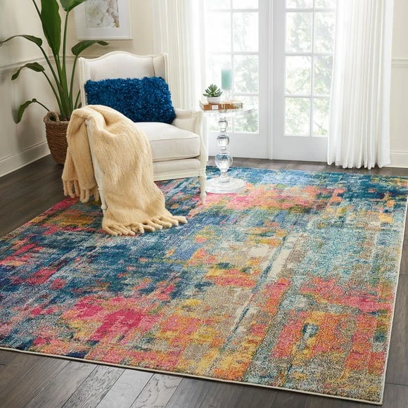 Nourison Celestial Blue And Yellow Rug 8 Nourison Celestial Blue And Yellow Rug - Image 6