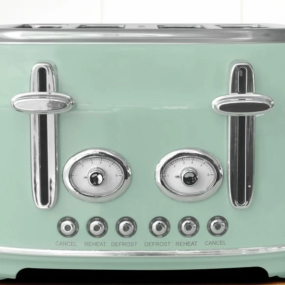 Dunelm Retro Seafoam 4 Slice Toaster 4 Dunelm Retro Seafoam 4 Slice Toaster - Image 2