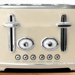 Dunelm Retro Cream 4 Slice Toaster 6 Dunelm Retro Cream 4 Slice Toaster -Modern Rugs Home 1000119986 alt01
