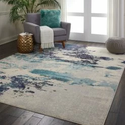 Nourison Teal Celestial Rug -Modern Rugs Home 1000143084 alt02