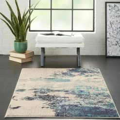 Nourison Teal Celestial Rug -Modern Rugs Home 1000143084 alt03