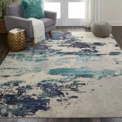 Nourison Teal Celestial Rug -Modern Rugs Home 1000143084 alt05