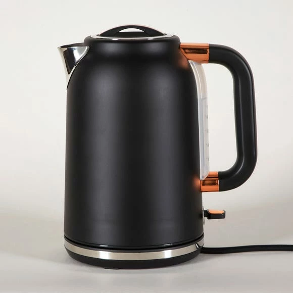 Dunelm 1.7L 3kW Matt Black & Copper Jug Kettle 4 Dunelm 1.7L 3kW Matt Black & Copper Jug Kettle - Image 2