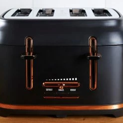 Dunelm 4 Slice Matt Black & Copper Toaster 10 Dunelm 4 Slice Matt Black & Copper Toaster -Modern Rugs Home 1000150237 alt04