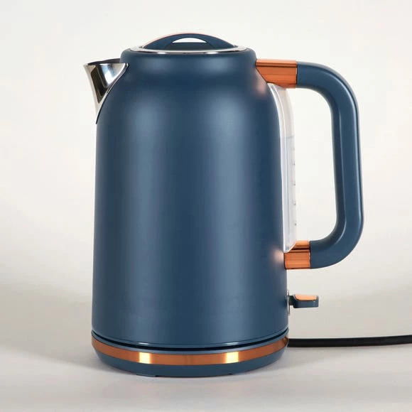 Dunelm 1.7L 3.kW Matt Navy & Copper Jug Kettle 4 Dunelm 1.7L 3.kW Matt Navy & Copper Jug Kettle - Image 2
