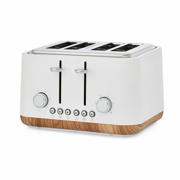 Dunelm Contemporary Matt White 4 Slice Toaster 4 Dunelm Contemporary Matt White 4 Slice Toaster - Image 2