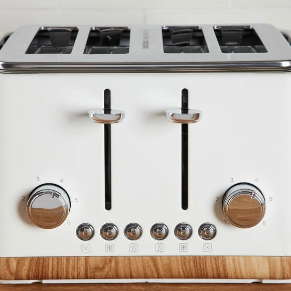 Dunelm Contemporary Matt White 4 Slice Toaster 6 Dunelm Contemporary Matt White 4 Slice Toaster - Image 4