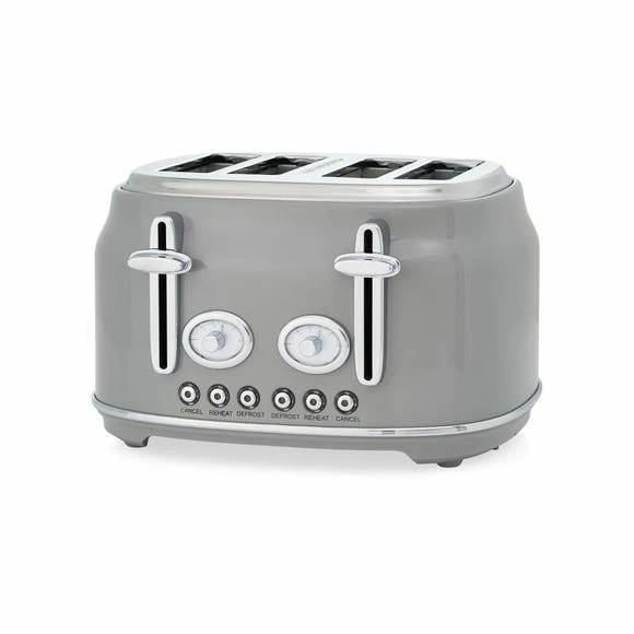 Dunelm Retro 4 Slice Grey Toaster 4 Dunelm Retro 4 Slice Grey Toaster - Image 2