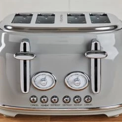 Dunelm Retro 4 Slice Grey Toaster 9 Dunelm Retro 4 Slice Grey Toaster -Modern Rugs Home 1000155927 alt03