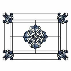 InHome Blue Medici Static Stained Glass Decal -Modern Rugs Home 1000161885 alt02