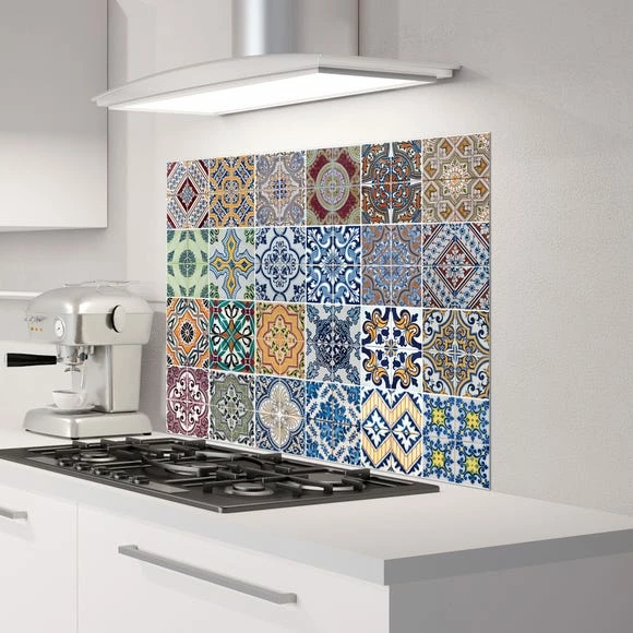 Fine Décor Wallpaper Azulejos Multicoloured Self Adhesive Kitchen Panel 4 Fine Décor Wallpaper Azulejos Multicoloured Self Adhesive Kitchen Panel - Image 2