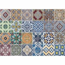 Fine Décor Wallpaper Azulejos Multicoloured Self Adhesive Kitchen Panel 7 Fine Décor Wallpaper Azulejos Multicoloured Self Adhesive Kitchen Panel -Modern Rugs Home 1000168334 alt02