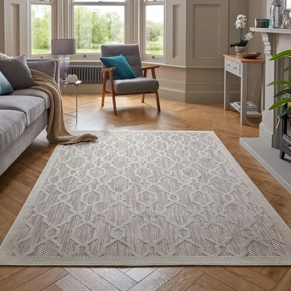 Dunelm Mendoza Natural Geometric Indoor Outdoor Rug 6 Dunelm Mendoza Natural Geometric Indoor Outdoor Rug - Image 4