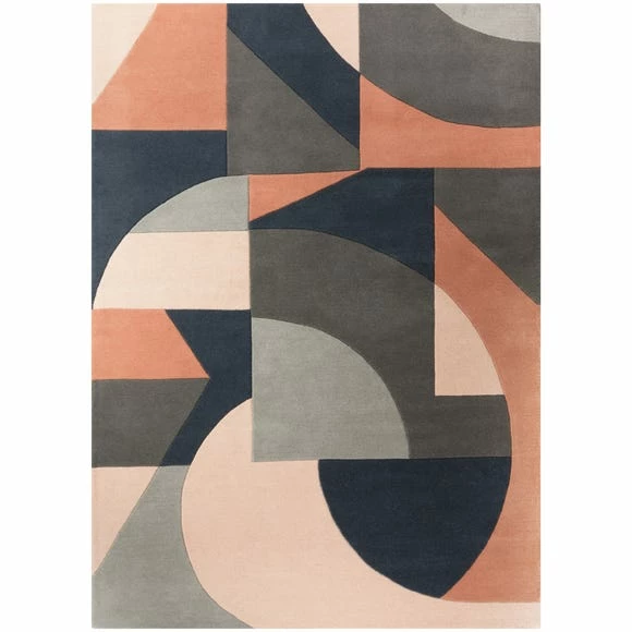 Dunelm Exclusive Ren Geometric Wool Rug 4 Dunelm Exclusive Ren Geometric Wool Rug - Image 2