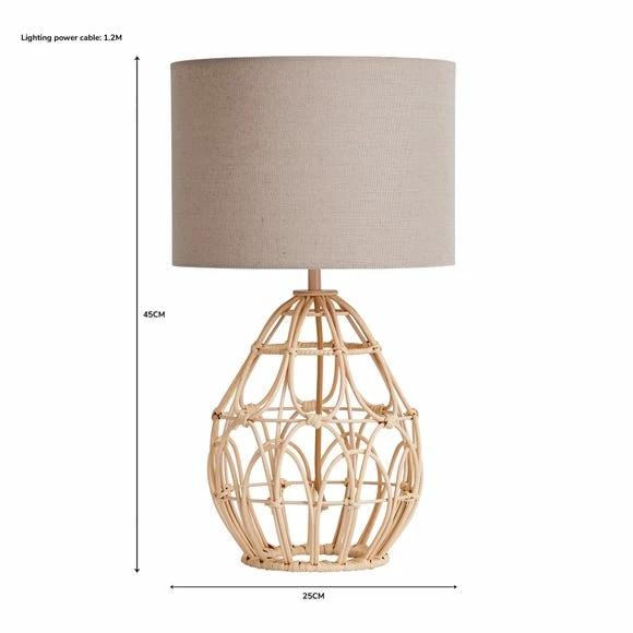 Dunelm Decorative Cane Table Lamp 8 Dunelm Decorative Cane Table Lamp - Image 6