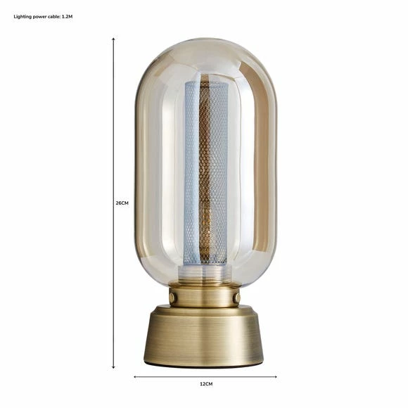 Dunelm Safi Mesh Detail Touch Table Lamp Antique Brass 7 Dunelm Safi Mesh Detail Touch Table Lamp Antique Brass - Image 5