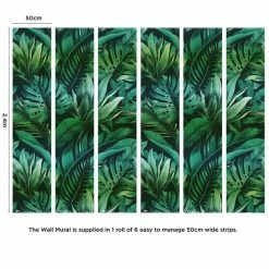Dunelm Tropical Leaves Green Mural 12 Dunelm Tropical Leaves Green Mural -Modern Rugs Home 1000185486 alt03