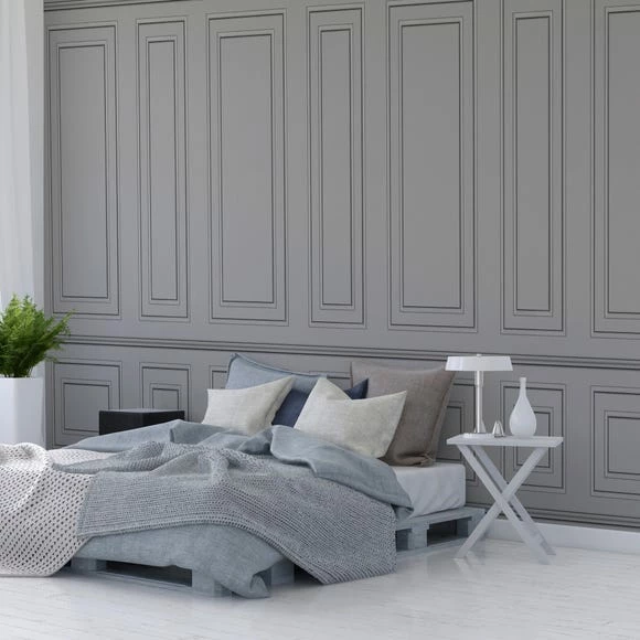 Dunelm Wood Panel Grey Mural 4 Dunelm Wood Panel Grey Mural - Image 2