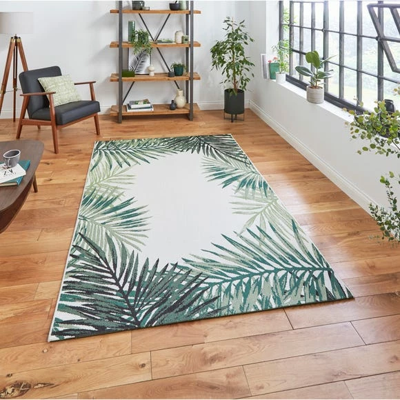 Think Rugs Miami Leaf Edge Indoor Outdoor Rug 4 Think Rugs Miami Leaf Edge Indoor Outdoor Rug - Image 2