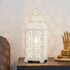 Dunelm Moroccan Lantern Cream Table Lamp