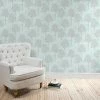 Dunelm Spriggy Trees Duck Egg Wallpaper -Modern Rugs Home 30231319