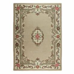 Flair Fawn Lotus Premium Aubusson Rug