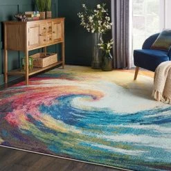 Nourison Multi Coloured Celestial Wave Rug