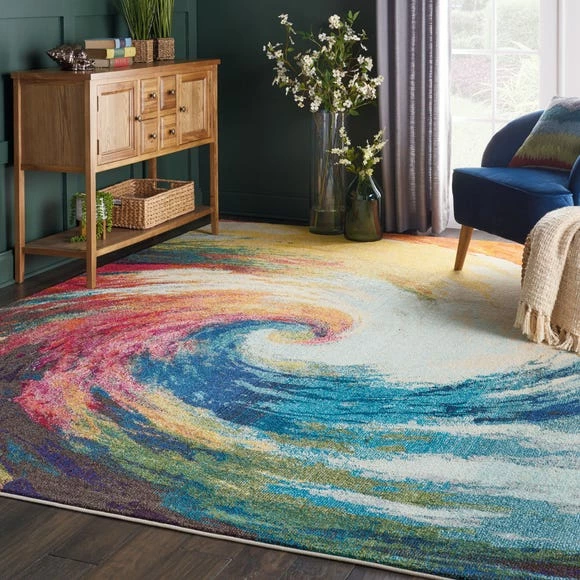 Nourison Multi Coloured Celestial Wave Rug 3 Nourison Multi Coloured Celestial Wave Rug