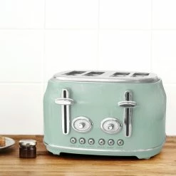 Dunelm Retro Seafoam 4 Slice Toaster