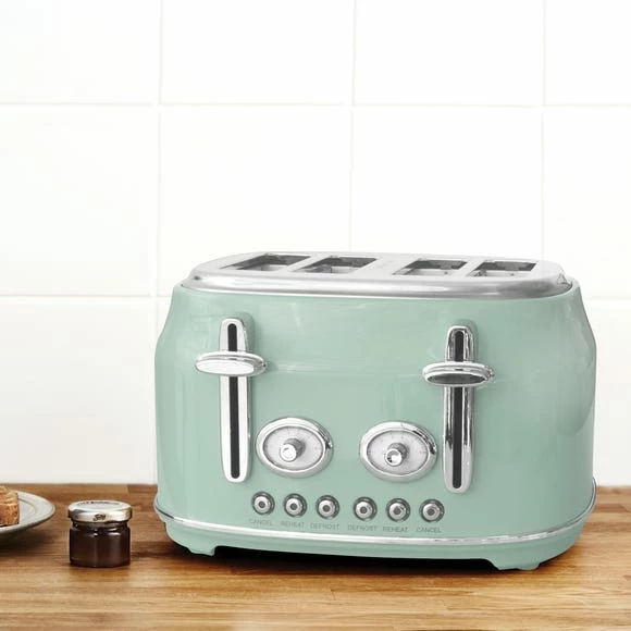 Dunelm Retro Seafoam 4 Slice Toaster 3 Dunelm Retro Seafoam 4 Slice Toaster