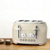 Dunelm Retro Cream 4 Slice Toaster -Modern Rugs Home 30421730