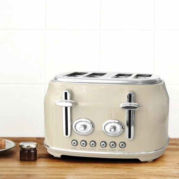 Dunelm Retro Cream 4 Slice Toaster 3 Dunelm Retro Cream 4 Slice Toaster