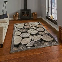 Cream And Grey Woodland 4626 Rug