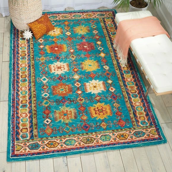 Nourison Vibrant 2 Teal Rug 3 Nourison Vibrant 2 Teal Rug