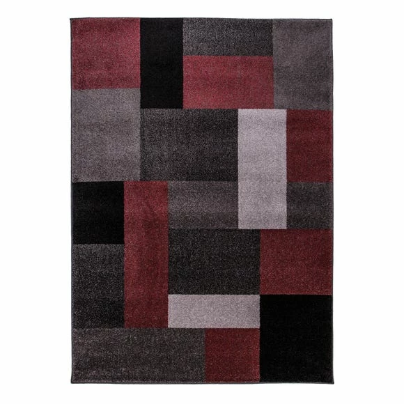 Dunelm Red Chunky Blocks Rug 3 Dunelm Red Chunky Blocks Rug