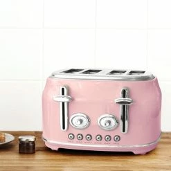 Dunelm Retro Pink 4 Slice Toaster