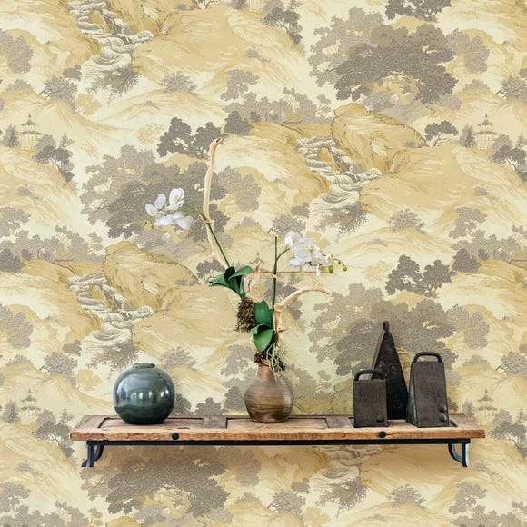 Crown Wallpaper Oriental Landscape Yellow Wallpaper 3 Crown Wallpaper Oriental Landscape Yellow Wallpaper