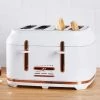 Dunelm 4 Slice Matt White & Copper Toaster 1 Dunelm 4 Slice Matt White & Copper Toaster -Modern Rugs Home 30620318
