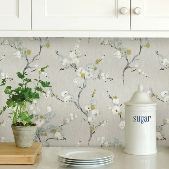 NuWallpaper Mirei Grey Self Adhesive Wallpaper 3 NuWallpaper Mirei Grey Self Adhesive Wallpaper