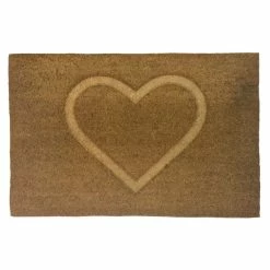 Dunelm Heart Pressed Coir Doormat