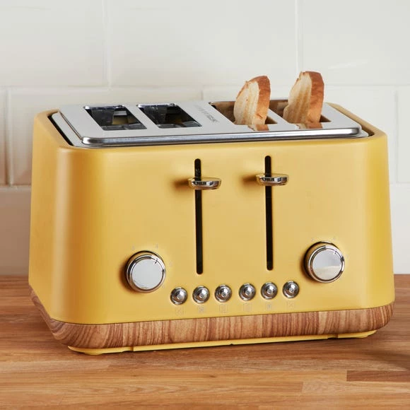 Dunelm Contemporary 4 Slice Ochre Yellow Toaster 3 Dunelm Contemporary 4 Slice Ochre Yellow Toaster
