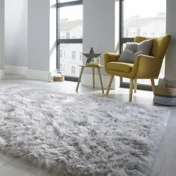 Flair Faux Fur Grey Sheepskin Rug