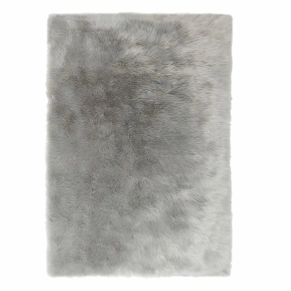 Flair Faux Fur Grey Sheepskin Rug 7 Flair Faux Fur Grey Sheepskin Rug - Image 5