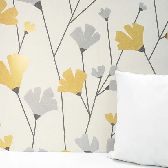 Crown Wallpaper Scandi Floral Mustard Wallpaper 3 Crown Wallpaper Scandi Floral Mustard Wallpaper