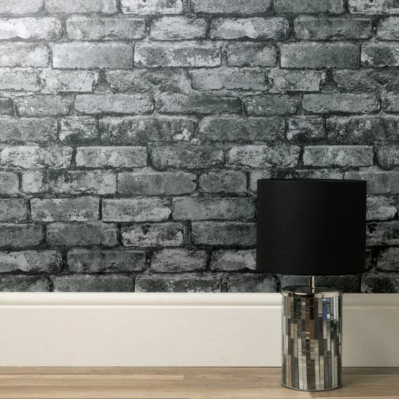 Fine Décor Wallpaper Rustic Silver Brick Wallpaper 3 Fine Décor Wallpaper Rustic Silver Brick Wallpaper