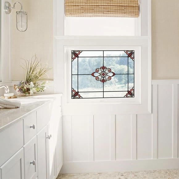 InHome Red Westwood Static Stained Glass Decal 3 InHome Red Westwood Static Stained Glass Decal