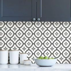 Fine Décor Wallpaper Algarve Black Self Adhesive Backsplash Tiles